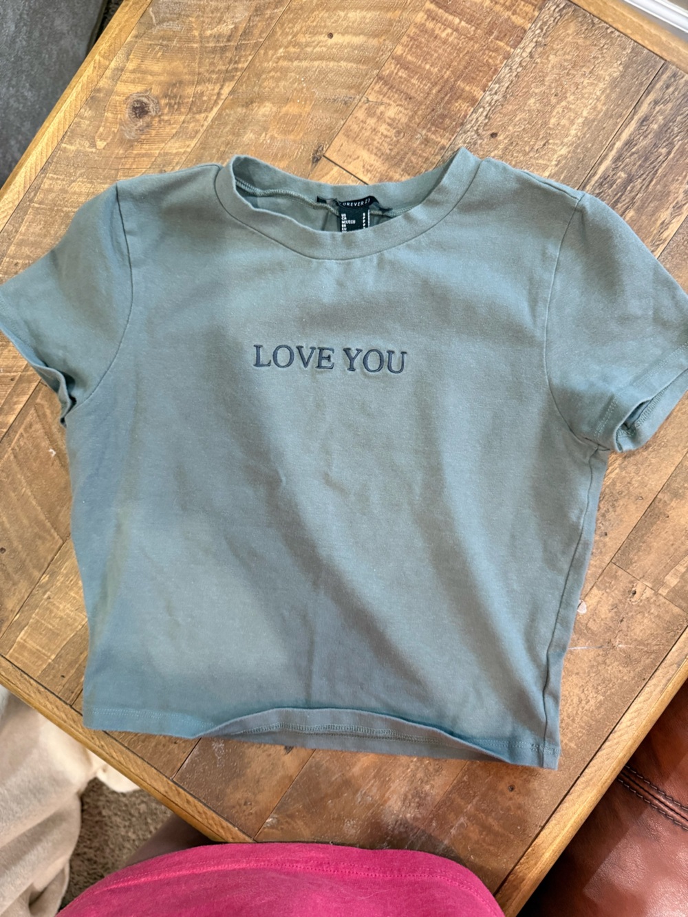 Forever 21 Green "LOVE YOU" Graphic Tee